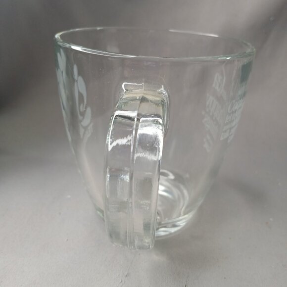 Tevana Etched Clear Glass Tea Mug Chalm Potok Quote Mug Happy Things DEFECT - Picture 5 of 10